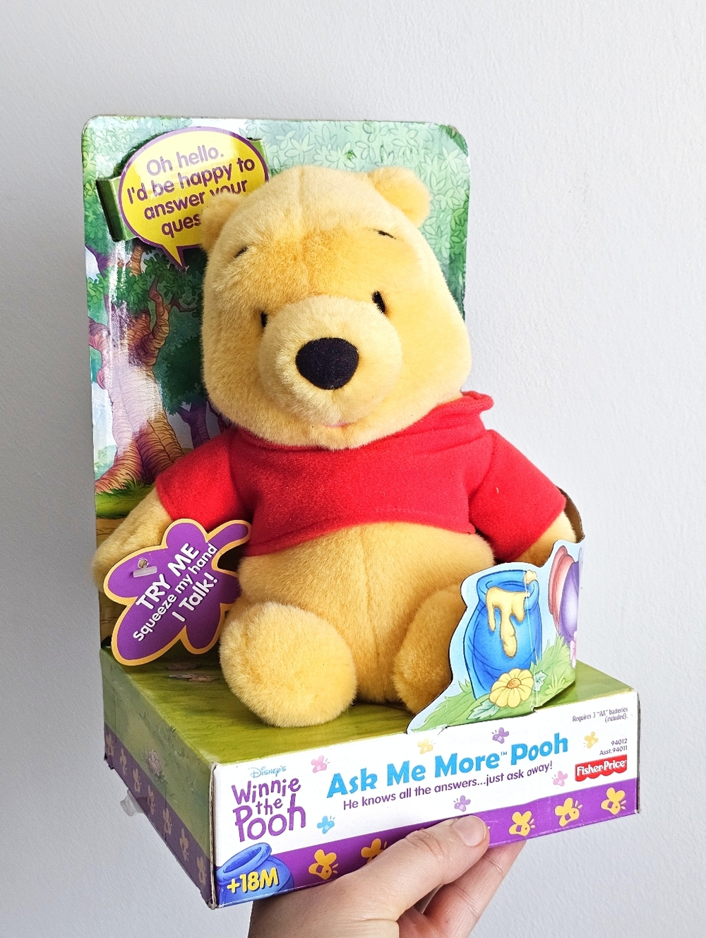 Vintage 2000 Disney Ask Me More Pooh NIB Talking Plush Fisher Price Y2K